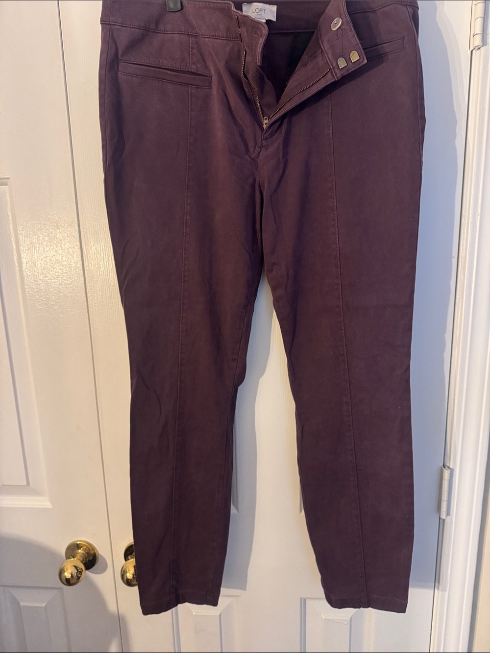 LOFT Women's Dark Plum Slim Ankle Pants- size 12